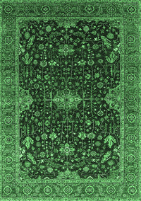 Oriental Emerald Green Traditional Rug, urb2014emgrn