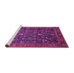 Sideview of Machine Washable Oriental Pink Industrial Rug, wshurb2015pnk