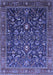 Machine Washable Oriental Blue Industrial Rug, wshurb2015blu