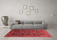 Machine Washable Oriental Red Industrial Rug, wshurb2015red