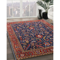 Mid-Century Modern Rose Purple Oriental Rug, urb2015