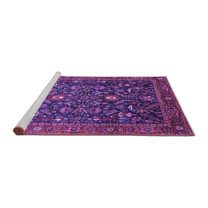 Sideview of Machine Washable Oriental Purple Industrial Area Rugs, wshurb2015pur