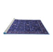 Sideview of Machine Washable Oriental Blue Industrial Rug, wshurb2015blu