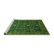 Sideview of Machine Washable Oriental Green Industrial Area Rugs, wshurb2015grn