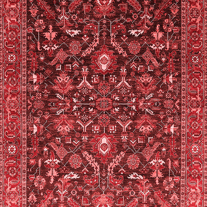 Machine Washable Oriental Red Industrial Rug, wshurb2015red