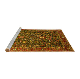 Sideview of Machine Washable Oriental Yellow Industrial Rug, wshurb2015yw