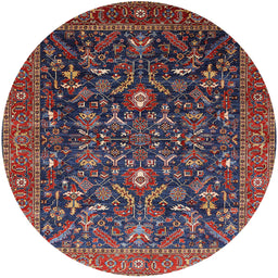 Round Machine Washable Industrial Modern Rose Dust Purple Rug, wshurb2015