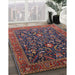 Mid-Century Modern Rose Purple Oriental Rug in Family Room, urb2015