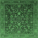 Square Oriental Emerald Green Industrial Rug, urb2015emgrn