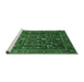 Sideview of Machine Washable Oriental Emerald Green Industrial Area Rugs, wshurb2015emgrn