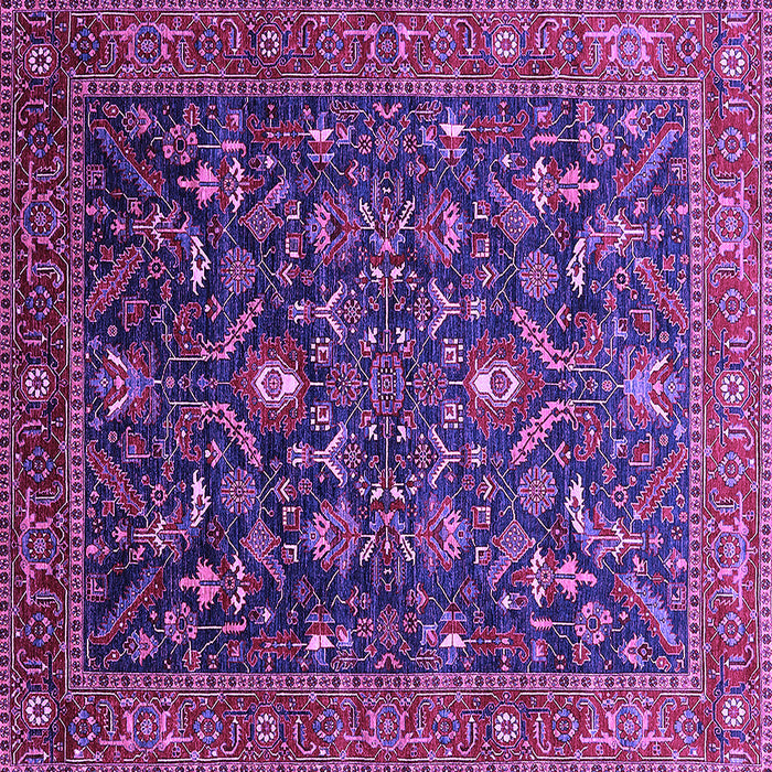 Square Machine Washable Oriental Purple Industrial Area Rugs, wshurb2015pur