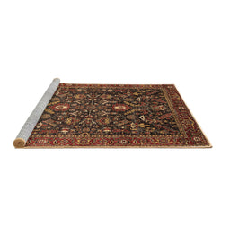 Sideview of Machine Washable Oriental Brown Industrial Rug, wshurb2015brn