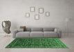 Machine Washable Oriental Emerald Green Industrial Area Rugs in a Living Room,, wshurb2015emgrn