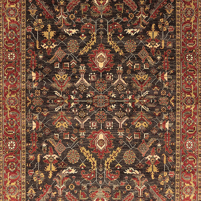 Machine Washable Oriental Brown Industrial Rug, wshurb2015brn