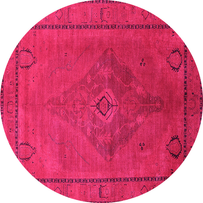 Round Oriental Pink Industrial Rug, urb2016pnk