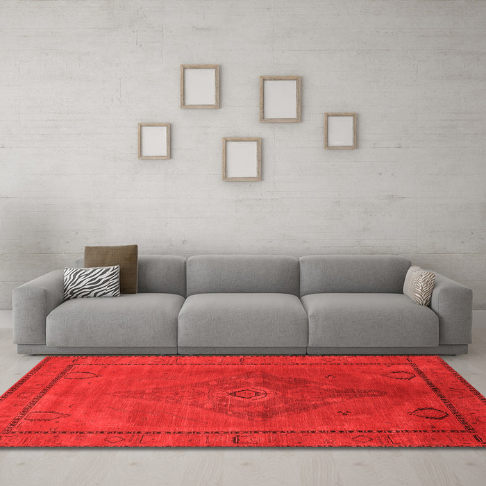 Machine Washable Oriental Orange Industrial Area Rugs in a Living Room, wshurb2016org