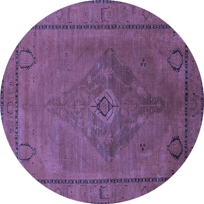Round Oriental Blue Industrial Rug, urb2016blu