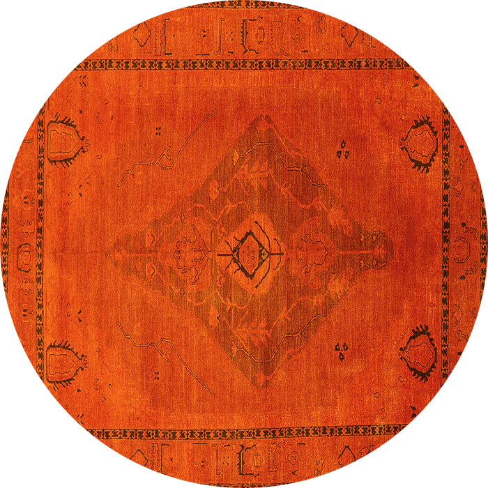 Round Oriental Yellow Industrial Rug, urb2016yw