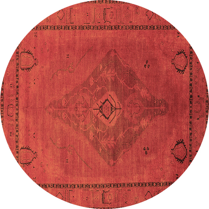 Round Oriental Brown Industrial Rug, urb2016brn