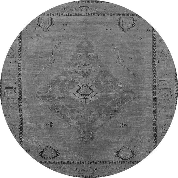 Round Oriental Gray Industrial Rug, urb2016gry