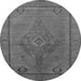 Round Oriental Gray Industrial Rug, urb2016gry