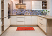 Mid-Century Modern Red Oriental Rug in a Kitchen, urb2016