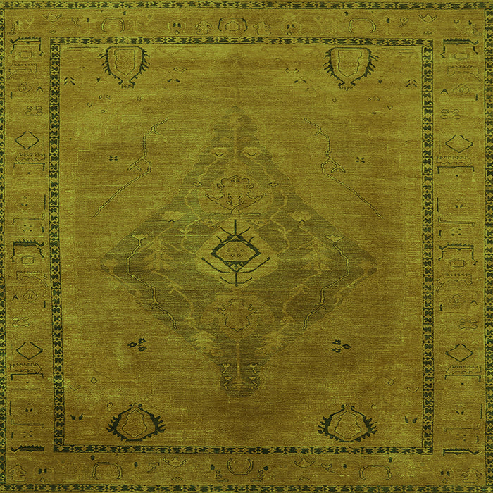 Square Machine Washable Oriental Green Industrial Area Rugs, wshurb2016grn