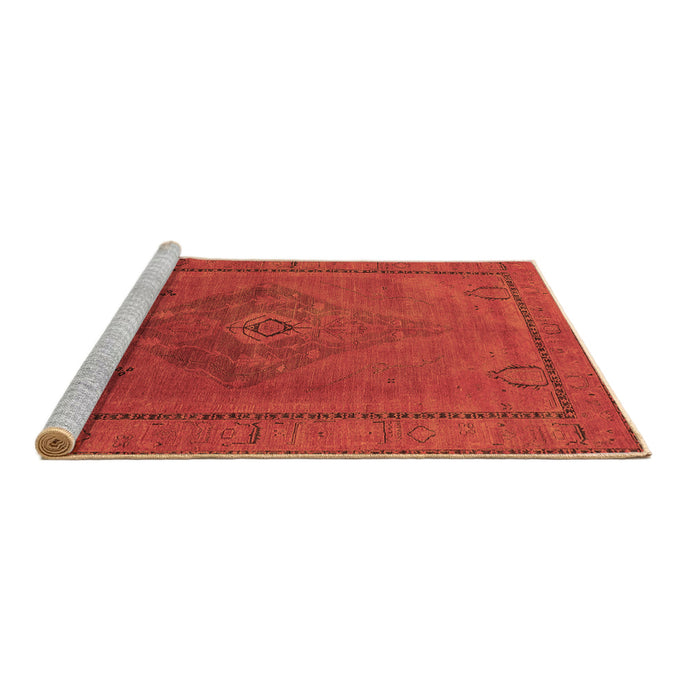 Sideview of Machine Washable Oriental Brown Industrial Rug, wshurb2016brn