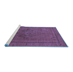 Sideview of Machine Washable Oriental Blue Industrial Rug, wshurb2016blu