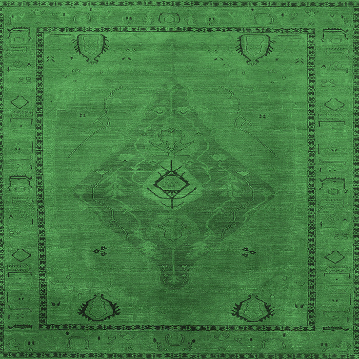 Square Oriental Emerald Green Industrial Rug, urb2016emgrn