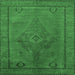 Square Oriental Emerald Green Industrial Rug, urb2016emgrn