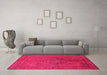 Machine Washable Oriental Pink Industrial Rug in a Living Room, wshurb2016pnk