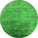 Round Oriental Green Industrial Rug, urb2017grn