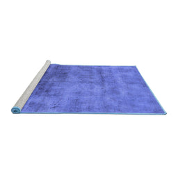 Sideview of Machine Washable Oriental Blue Industrial Rug, wshurb2017blu