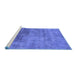 Sideview of Machine Washable Oriental Blue Industrial Rug, wshurb2017blu