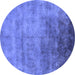 Round Oriental Blue Industrial Rug, urb2017blu