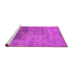 Sideview of Machine Washable Oriental Pink Industrial Rug, wshurb2017pnk