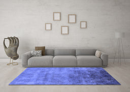 Machine Washable Oriental Blue Industrial Rug in a Living Room, wshurb2017blu