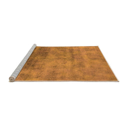 Sideview of Machine Washable Oriental Orange Industrial Area Rugs, wshurb2017org