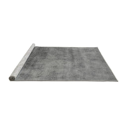 Sideview of Machine Washable Oriental Gray Industrial Rug, wshurb2017gry