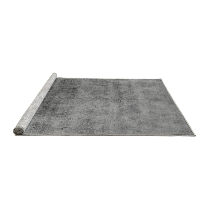Sideview of Machine Washable Oriental Gray Industrial Rug, wshurb2017gry
