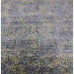 Square Mid-Century Modern Cloudy Gray Oriental Rug, urb2017