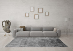 Machine Washable Oriental Gray Industrial Rug in a Living Room,, wshurb2017gry