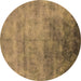 Round Oriental Brown Industrial Rug, urb2017brn