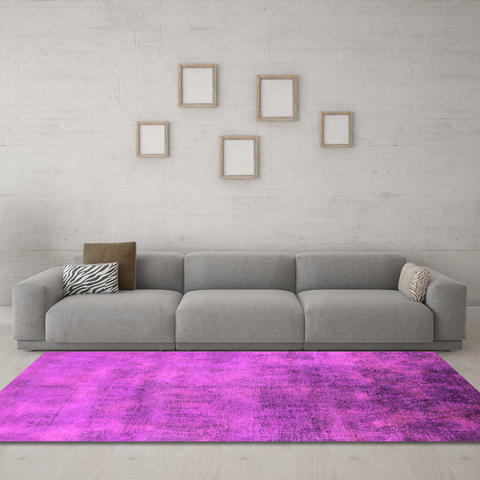 Machine Washable Oriental Pink Industrial Rug in a Living Room, wshurb2017pnk