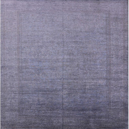 Square Mid-Century Modern Purple Oriental Rug, urb2018