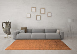 Machine Washable Oriental Orange Industrial Area Rugs in a Living Room, wshurb2018org