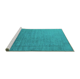 Sideview of Machine Washable Oriental Turquoise Industrial Area Rugs, wshurb2018turq