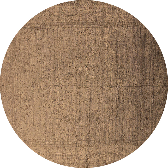 Round Oriental Brown Industrial Rug, urb2018brn