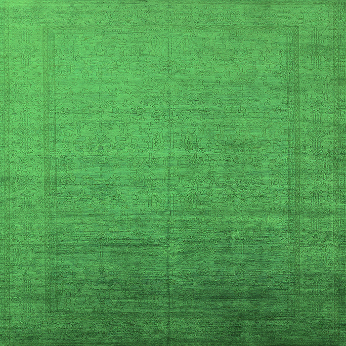 Square Oriental Green Industrial Rug, urb2018grn